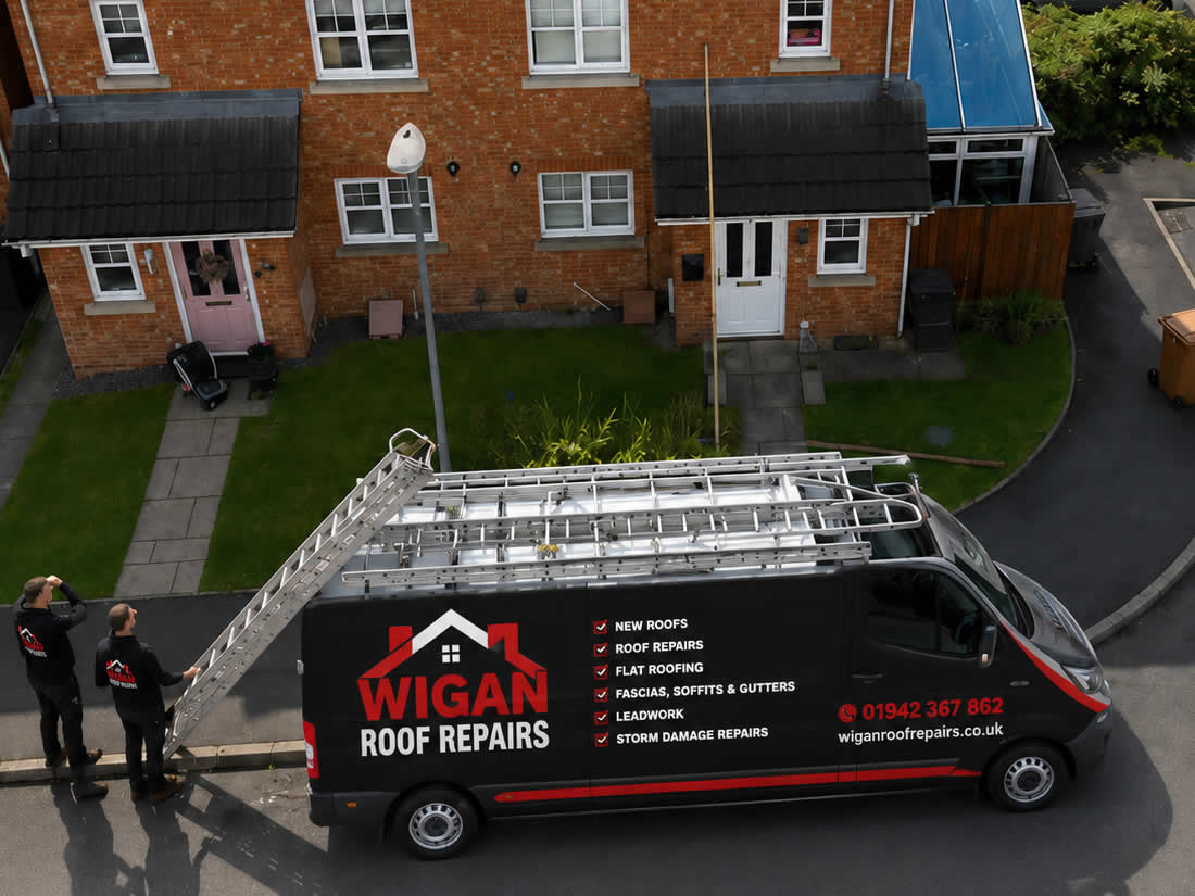Full re-roof on a town house by Wigan Roof Repairs